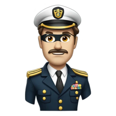 merchant marine chief officer with brown hair dressed as super hero with a black mask and badass look sticker