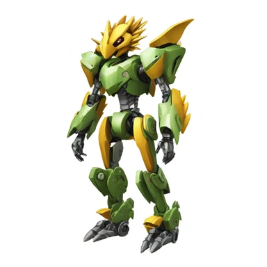 mechanical spiky Medabot-raptor-dragon-Bionicle-mecha full body sticker
