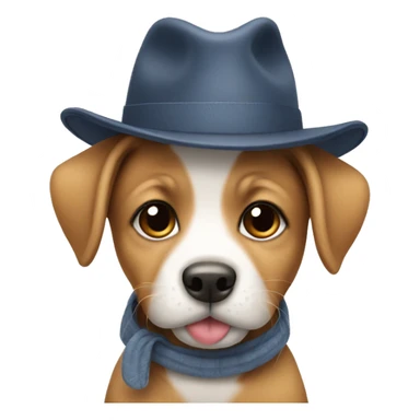puppy wearing a hat sticker