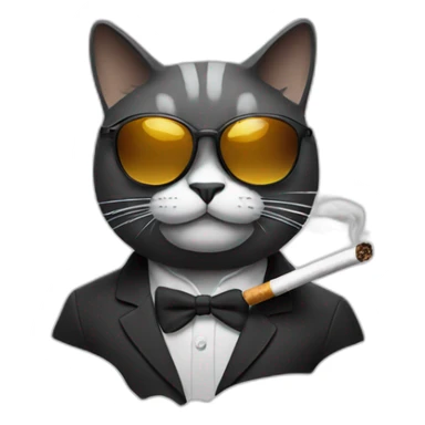 Smoking cat with shades sticker