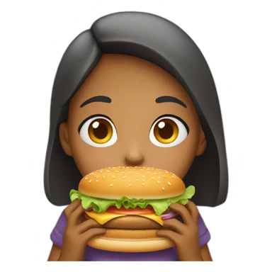 Girl eating burger  sticker