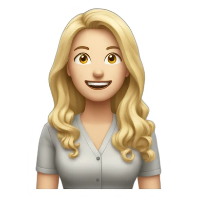 woman teacher long blonde hair yelling sticker