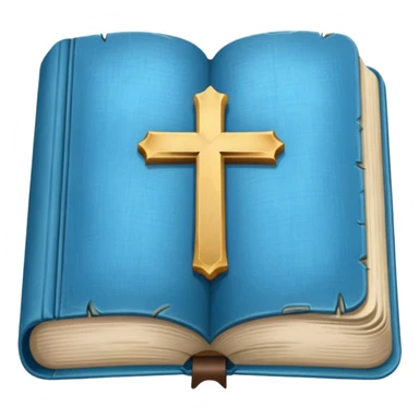 Light blue Bible opened no cross sticker