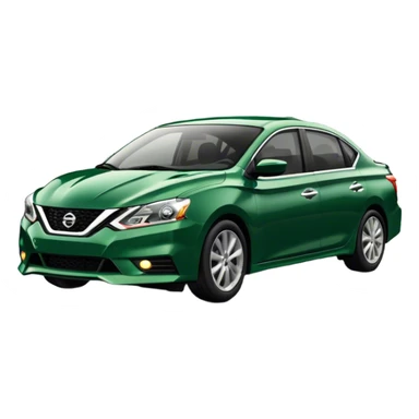Dark green Nissan Sentra speeding down the road  sticker