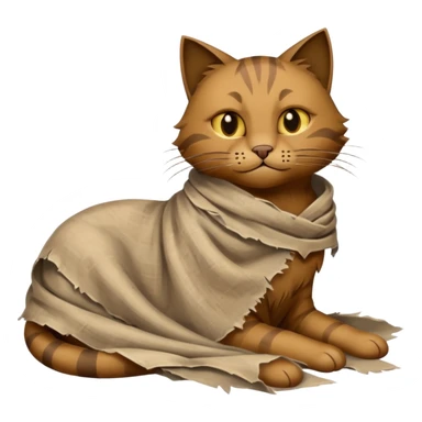 ancient cat with tattered cloth sticker
