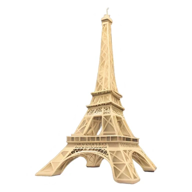 The Eiffel Tower, rotated at a 30° angle on its Y axis sticker