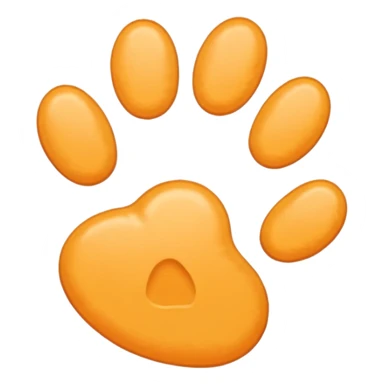 a very light pale pastel yellow-orange pawprint sticker