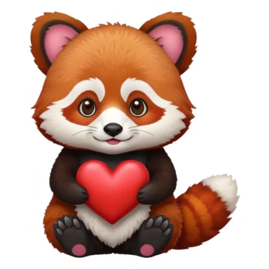 Red panda good night with heart sticker
