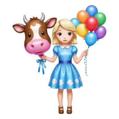   jeff koons kawaii girl cow balloon sculpture  sticker