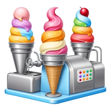 Ice cream factory with machines and production lines sticker