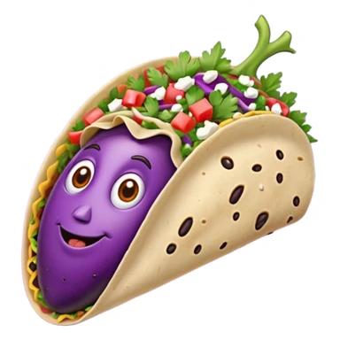 Eggplant in a taco  sticker