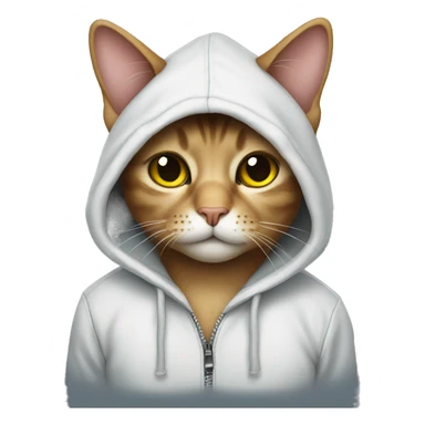 cat with a hoodie and glass and boots sticker