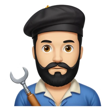 Black beard in one piece sticker