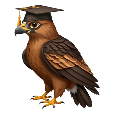 falcon with a black grad cap - semi realistic sticker