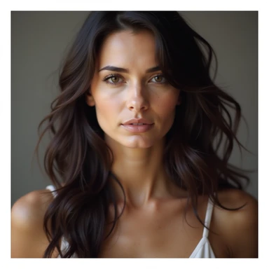 realistic portrait of a girl resembling Adriana Lima, photorealistic style, elegant and natural expression sticker