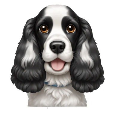Black and white cocker spaniel with bow smiling sticker