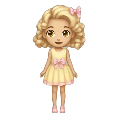 upperbody female child light skin dress bow skirtlift cute adorable sweet sticker