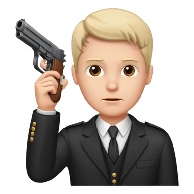 A guy pointing gun to his head sticker