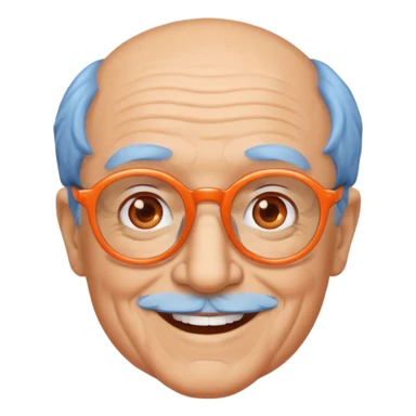 blue skinned orange glassed grandpa sticker