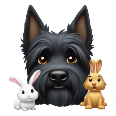 Scottie dog with rabbit sticker