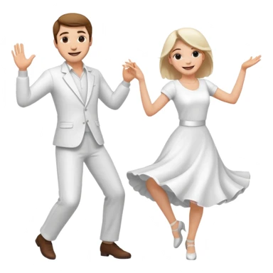 Man and woman dancing white sticker