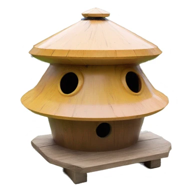 Rustic Wooden ufo spaceship birdhouse sticker