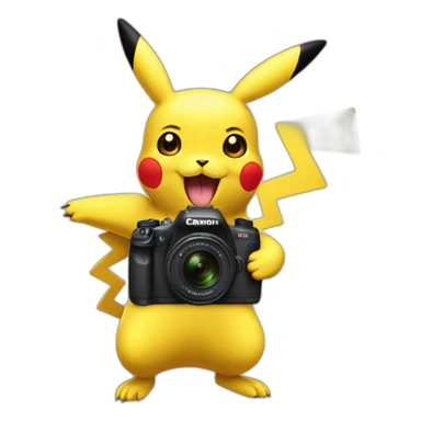 pikachu with Canon camera sticker
