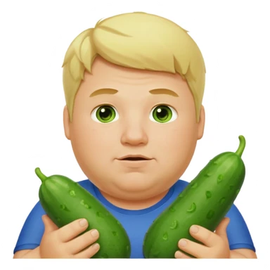 make a cucumber gamer, blonde and fat, male. show cucumbers sticker