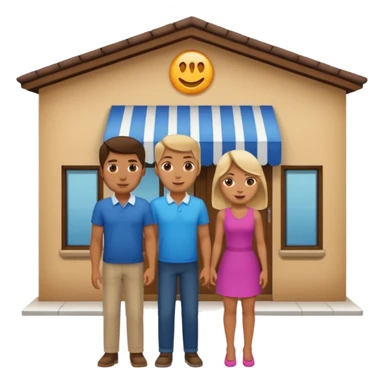 2 grown characters + shop building sticker