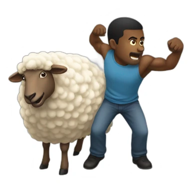 a black guy punching a sheep in the butt sticker