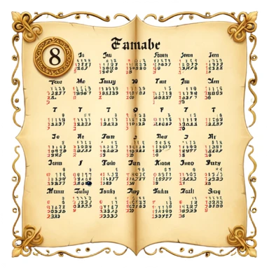  fantasy calendar page sticker