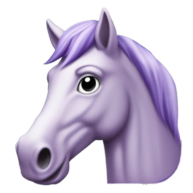 Style of early 2000s online computer game called ToonTown, purple horse sticker
