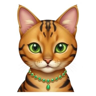 cute Bengal cat with jewellery  sticker