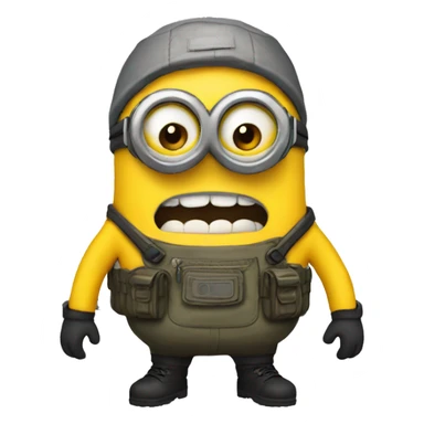 A minion in survival clothing sticker