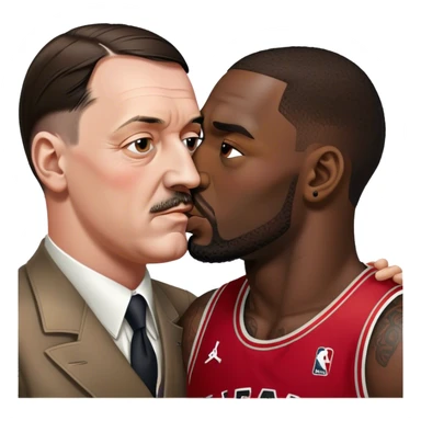 Adolf hitler kissing LeBron  sticker