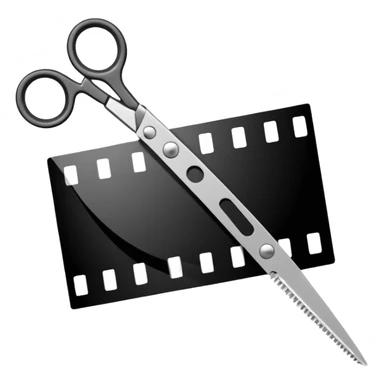 film strip with scissors cutting it sticker