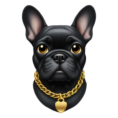 Black French bulldog with a gold chain sticker