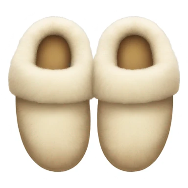 Fluffy beige slippers sticker