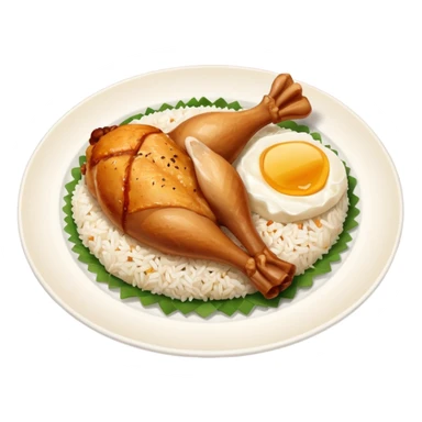 lunch rice with chicken, piece of the chicken leg only sticker