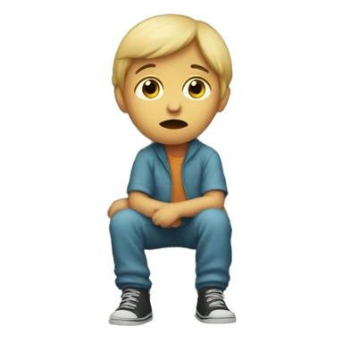 Sad child in a van sticker