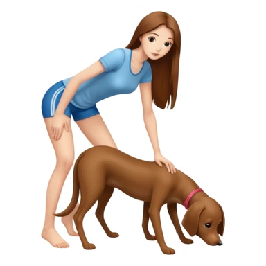 a young thin woman on all fours, doggy style position, legs spread, long hair . sticker