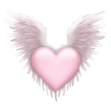Light pink heart with angel wings  sticker