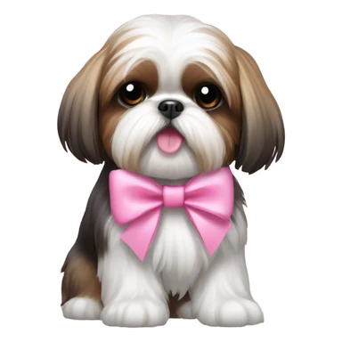 Shihtzu with pink bow sticker