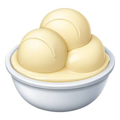 Vanilla ice cream bowl simple sticker