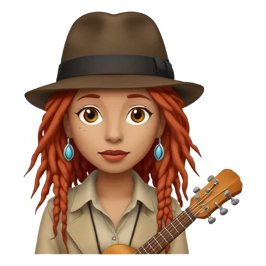 female red haired Musician with dreadlocks and fedora sticker