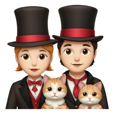 magician couple and their pet cat sticker