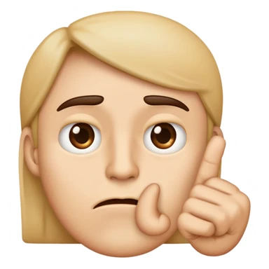 Emoji qui regarde mal avec un sourcil en l’air et l’index au coins de sa bouche et sa bouche dois être comme ça 🫦 sticker
