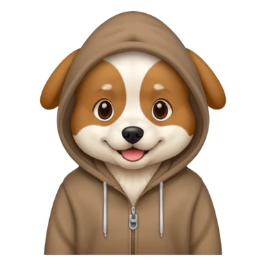 Dog wearing a hoodie sticker
