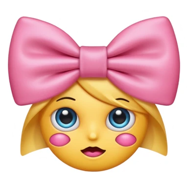 Eye twitching emoji with pink bow sticker