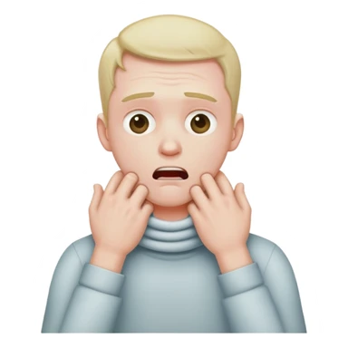 guy using both hands to choke himself  sticker